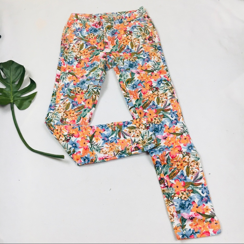 CASUAL DENIM  SKINNY JEANS FLORAL SIZE 7